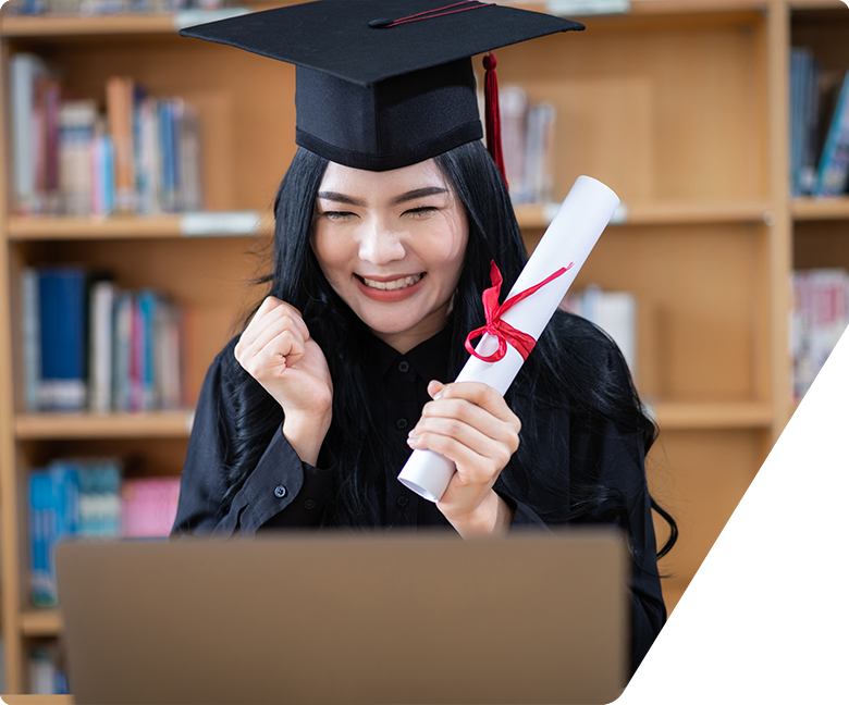 girl excited scholarship